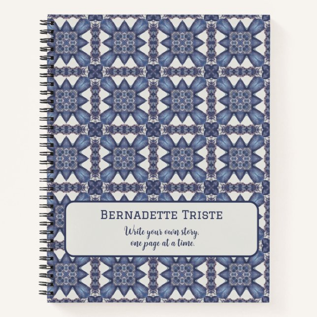 Individuelle Name Wasserfarbenes Abstraktes geomet Notizbuch (Vorderseite)
