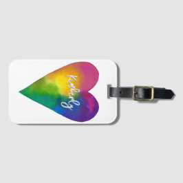 Individuelle Name Wasserfarbenherz Gepäckanhänger