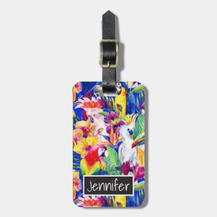 Individuelle Name Wasserfarbenparrosen Gepäckanhänger
