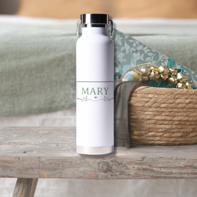 Individuelle Name Wasserflasche mit magerer grüner Trinkflasche (Von Creator hochgeladen)