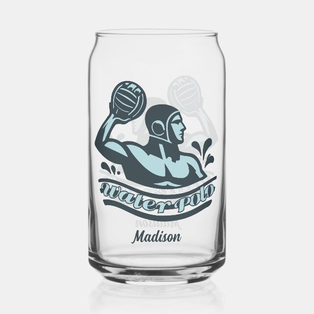 Individuelle Name Water Polo Dosenglas (Rückseite)