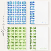 Individuelle Name Watercolor Blue Floral Notebook