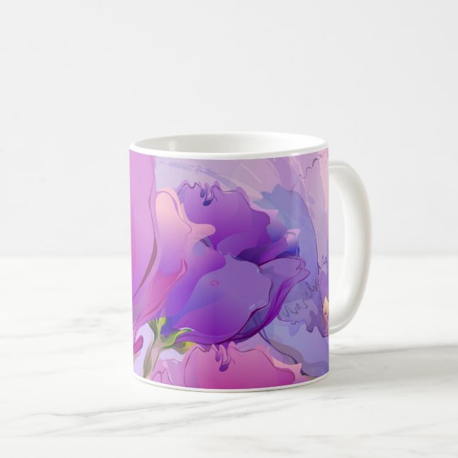 Individuelle Name Watercolor Blumengeschenk Kaffeetasse (VorderseiteRechts)