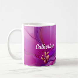 Individuelle Name Watercolor Blumengeschenk Kaffeetasse