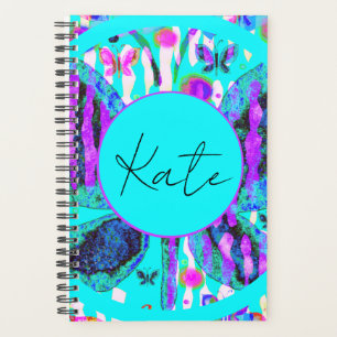 Individuelle Name Watercolor Butterfly Blue Lila P Planer