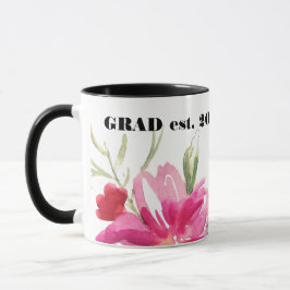 Individuelle Name Watercolor Floral Abschluss Gesc Tasse
