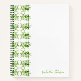 Individuelle Name Watercolor Green Floral Notebook Notizbuch