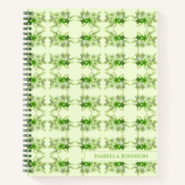 Individuelle Name Watercolor Green Floral Notebook Notizbuch