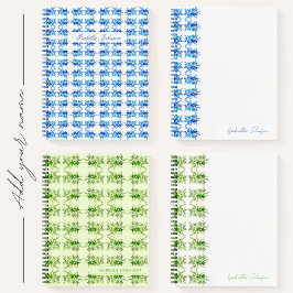 Individuelle Name Watercolor Green Floral Notebook Notizbuch