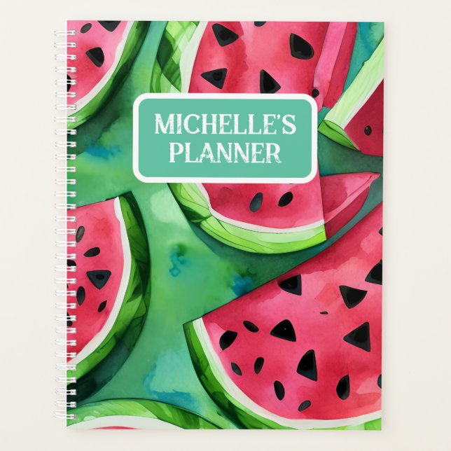 Individuelle Name Watermelon Planner Planer (Vorderseite)