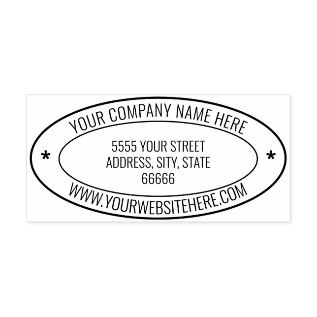 Individuelle Name Website Info Adresse Oval Rubber Gummistempel (Prägung)