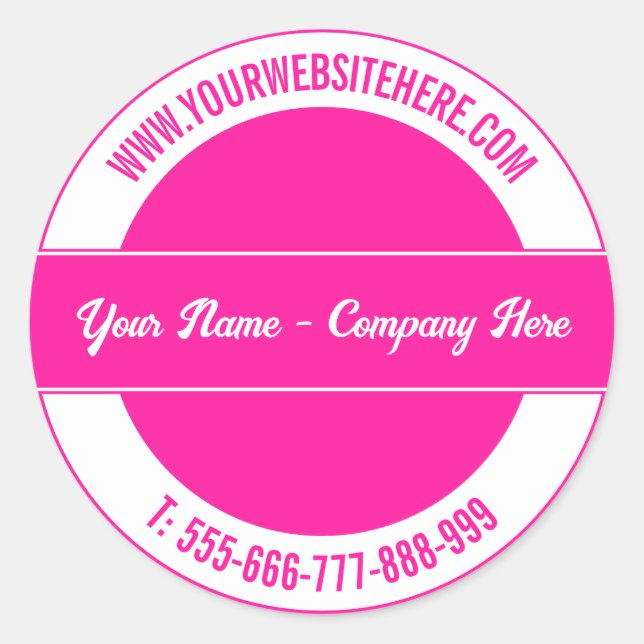 Individuelle Name Website Telefon Rundschreiben Fa Runder Aufkleber (Vorderseite)