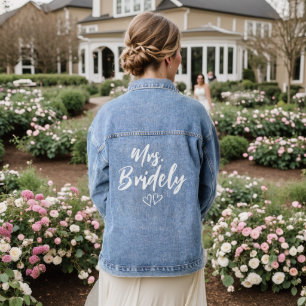 Individuelle Name Wedding Bride Brush Script Jeansjacke