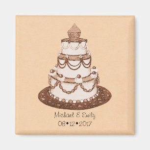 Individuelle Name Wedding Cake Magnet