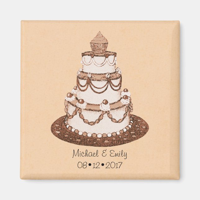 Individuelle Name Wedding Cake Magnet (Vorne)