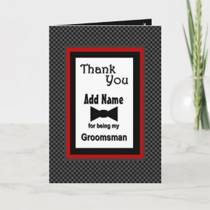 Individuelle Name Wedding Trauzeuge Vielen Dank Dankeskarte