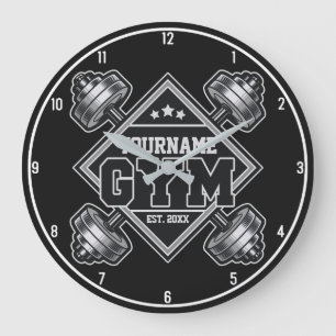 Individuelle Name Weightlift Zuhause Crossfit Gym Große Wanduhr