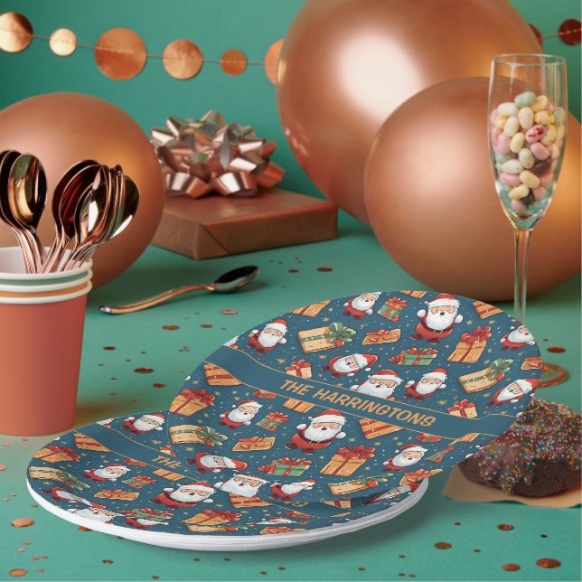 Individuelle Name Weihnachten Weihnachten Pappteller (Multi)