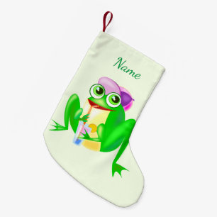 Individuelle Name Weihnachts-Strumpf mit Happy Fro Kleiner Weihnachtsstrumpf