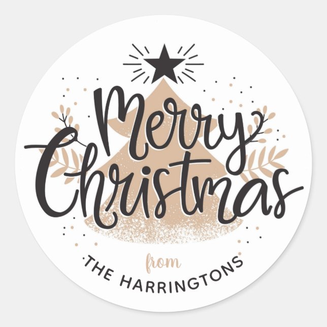 Individuelle Name Weihnachtsaufkleber Runder Aufkleber (Vorderseite)