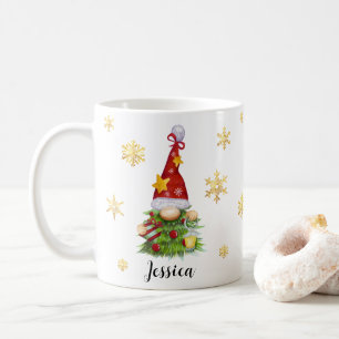 Individuelle Name Weihnachtsbaum Gnome Classic Tas Kaffeetasse