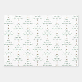 Individuelle Name Weihnachtsbaumwrapping Paper Geschenkpapier Set