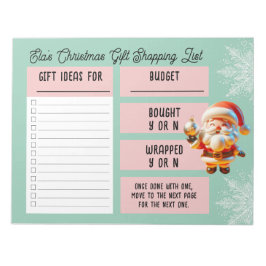 Individuelle Name Weihnachtsgeschenke Einkaufslist Notizblock