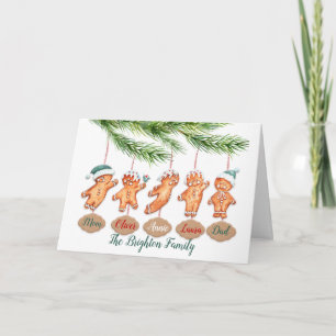 Individuelle Name Weihnachtskunst Gingerbrei Karte