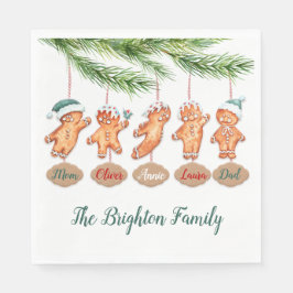 Individuelle Name Weihnachtskunst Gingerbrei Serviette