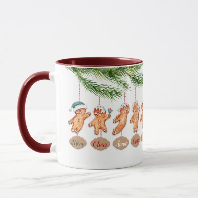 Individuelle Name Weihnachtskunst Gingerbrei Tasse (Links)