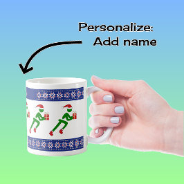 Individuelle Name-Weihnachtssportler Tasse