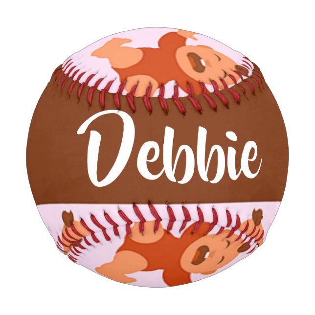 Individuelle Name weint auf rosa Säuglinge Baseball (Vorderseite)