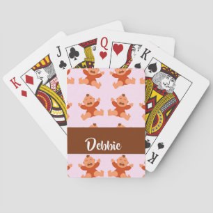 Individuelle Name weint auf rosa Säuglinge Spielkarten