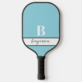 Individuelle Name Weißes Monogramm-Graupaddel Pickleball Schläger