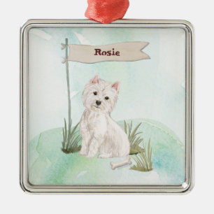 Individuelle Name Westie Ornament Aus Metall