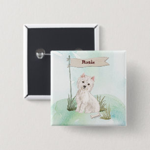 Individuelle Name Westie Pet Dog Button