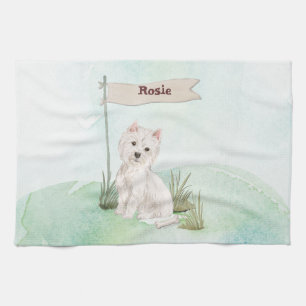 Individuelle Name Westie Pet Dog Geschirrtuch