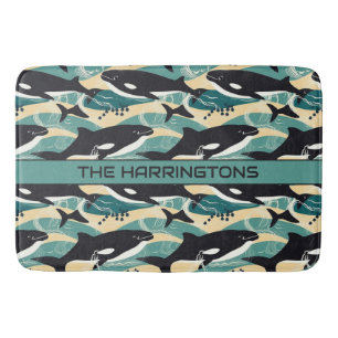 Individuelle Name Whales Pattern Badematte