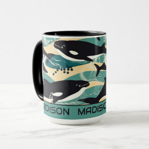 Individuelle Name Whales Pattern Tasse