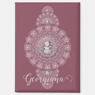 Individuelle Name Whimsical Snowman Ornamental Man Magnet