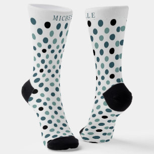 Individuelle Name White Green Polka Dot Socken