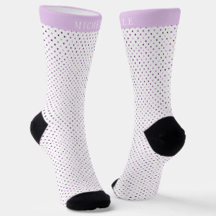 Individuelle Name White Light Lila Tiny Polka Dot Socken