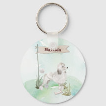 Individuelle Name White Poodle Pet Hund
