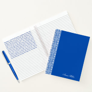 Individuelle Name White Vektor-Muster-Notebook Notizbuch