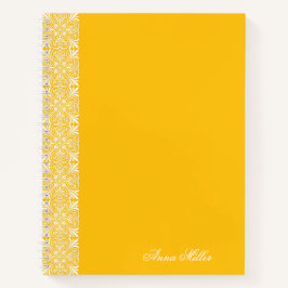 Individuelle Name White Vektor Pattern Gold Notebo Notizbuch