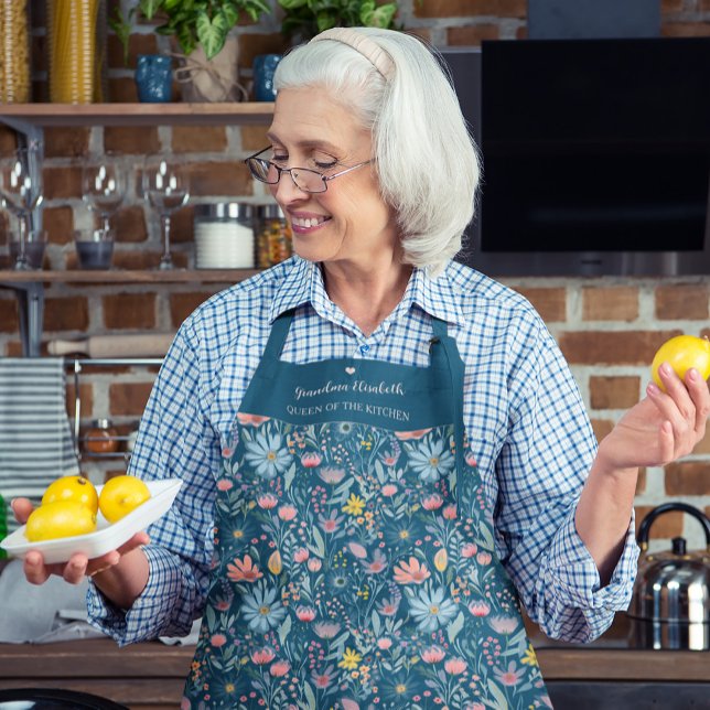 Individuelle Name-Wildblumen Schürze (Von Creator hochgeladen)