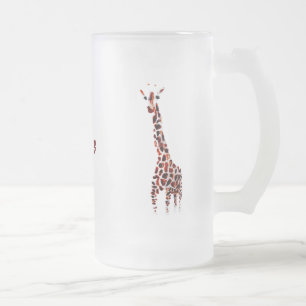 Individuelle Name "Wildlife Art Giraffs" Mattglas Bierglas