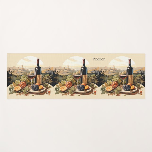Individuelle Name Wine Lover Yogamatte (Vorderseite (Horizontal))