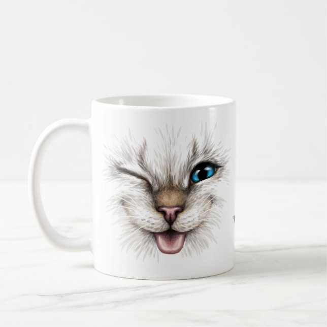 Individuelle Name Winking Cat Kaffeetasse (Links)