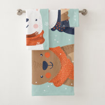 Individuelle Name Winter Set für Tiere Handtuchhan